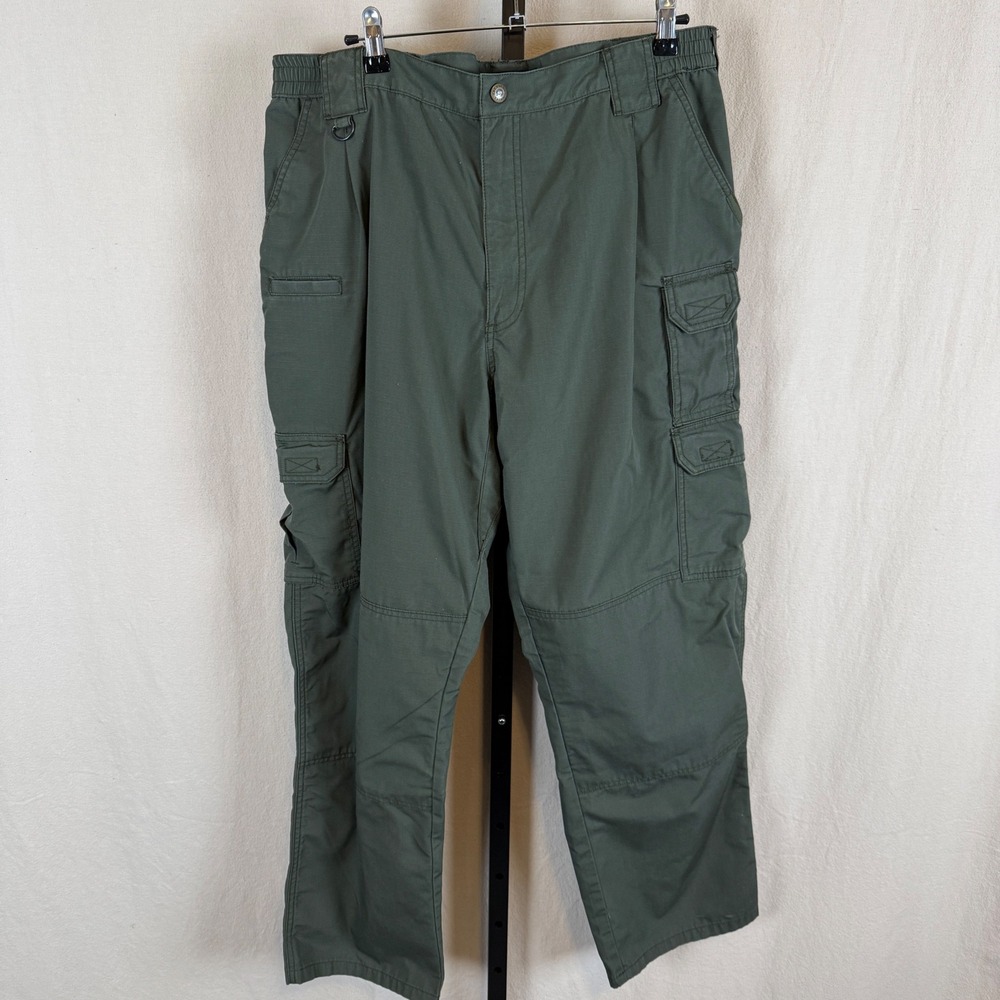 5.11 Tactical Series Men Green Ripstop Cargo Pants 40x32 Work Hiking Outdoor